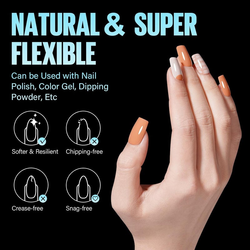 TOMICCA Short Square Nail Tips, 240Pcs Half Matte Press on Full Cover Acrylic Nails, 12 Sizes Soft Acrylic Fake Nail Tips for Nail Extension Art Home DIY Nail Salon - Image 5